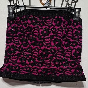 Oleg Cassini Black and pink    bustier covered in beads